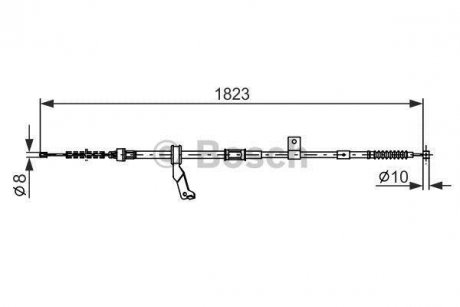 Тормозной трос 1823mm TOYOTA Avensis T25 \'\'RR BOSCH 1987482297