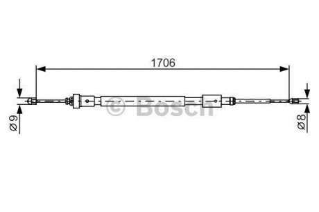 Трос ручного гальма BOSCH 1 987 482 316