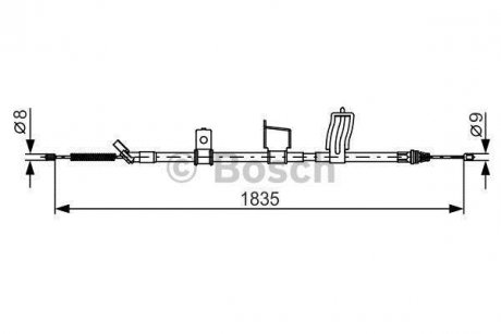 Трос ручного гальма BOSCH 1 987 482 341