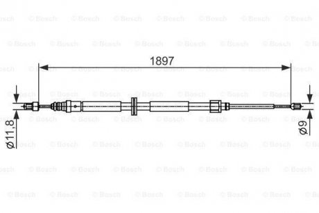 Трос остановочных тормозов BOSCH 1 987 482 433