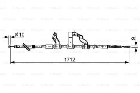 Тормозной трос HYUNDAI Tucson RL ''04-10 BOSCH 1987482529