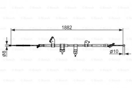 Трос ручного тормоза BOSCH 1 987 482 567