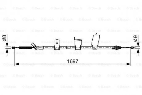 Трос ручного гальма BOSCH 1 987 482 627 (фото 1)