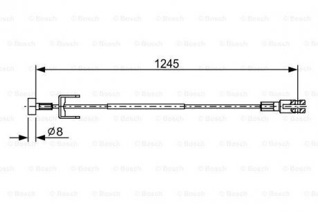 Трос стояночного тормоза перед Renault Trafic 00-14 BOSCH 198 748 2633