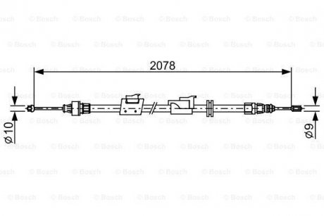 Трос ручного гальма BOSCH 1 987 482 706