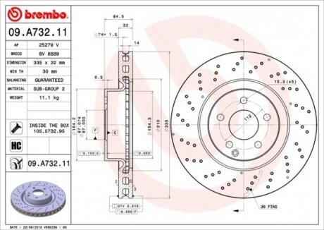 Автозапчасть BREMBO 09.A732.11 (фото 1)