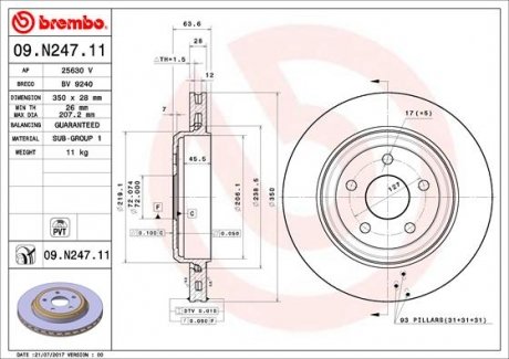 Гальмівний диск BREMBO 09.N247.11