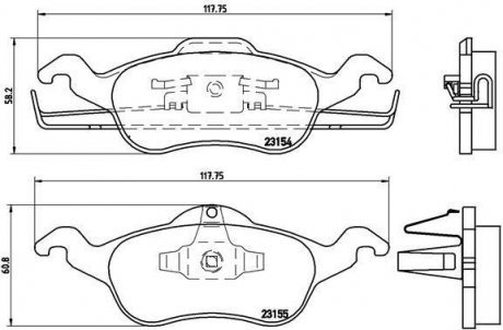 Гальмівні колодки дискові BREMBO P24 046