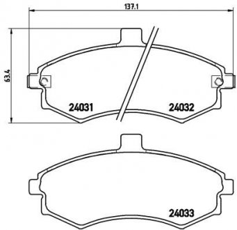 Тормозные колодки BREMBO P30 020