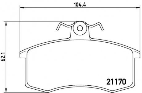 Тормозные колодки передние Lada 2108-09 BREMBO P41 003