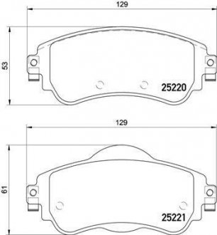 Тормозные колодки BREMBO P61 105