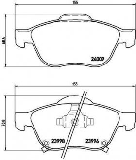 Тормозные колодки дисковые BREMBO P83 043