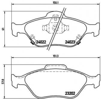 Гальмівні колодки дискові BREMBO P83 085 (фото 1)