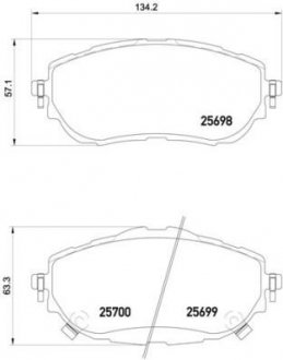 Гальмівні колодки дискові BREMBO P83 150 (фото 1)