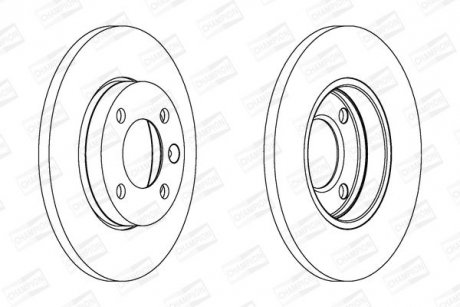 Гальмівний диск передній Audi 80 / Seat Cordoba, Ibiza, Toledo / VW Caddy, Golf, Jetta, Passat CHAMPION 561141CH