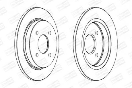 Гальмівний диск задній Ford Fiesta V, VI, Focus I, Scorpio II, Sierra I, II CHAMPION 561375CH