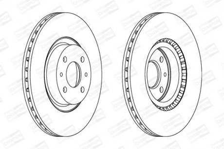Гальмівний диск передній FIAT BRAVO, DOBLO, FIORINO, IDEA, LINEA, STILO/ ABARTH/ ALFA ROMEO/ LANCIA CHAMPION 561387CH