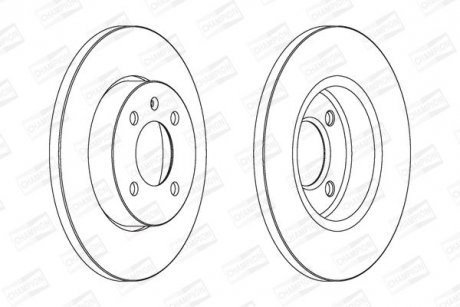 Гальмівний диск передній Seat Inca, Toledo / VW Caddy II, Golf III, Passat, Vento CHAMPION 561491CH