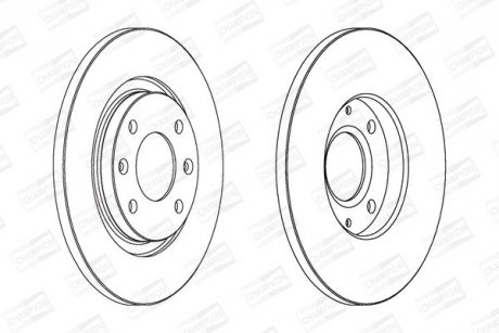 Тормозной диск передний Peugeot 301, Partner / Citroen Berlingo, C2, C3, C4 CHAMPION 562044CH