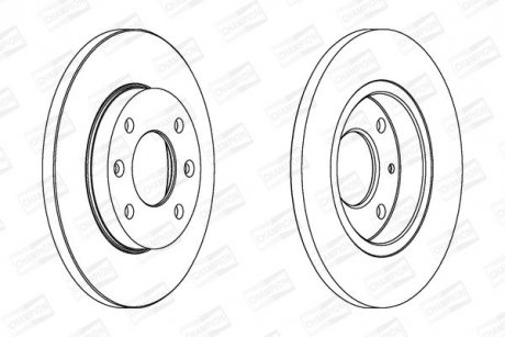 Диск тормозной передний (кратно 2шт.) CITROEN XSARA (N1) 97-05|PEUGEOT 206 Hatchback (2A/C) 98-12 CHAMPION 562055CH