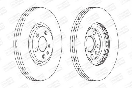 Диск тормозной передний (кратно 2шт.) CITROEN JUMPY (94-06)/FIAT SCUDO (220_) (96-06) CHAMPION 562224CH