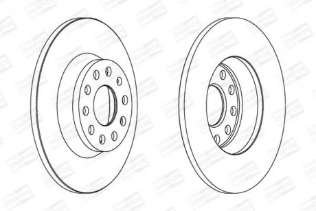 Гальмівний диск задній VW Tiguan, Passat, Jetta / Skoda Octavia, Superb / Audi A3, Q3 CHAMPION 562258CH (фото 1)