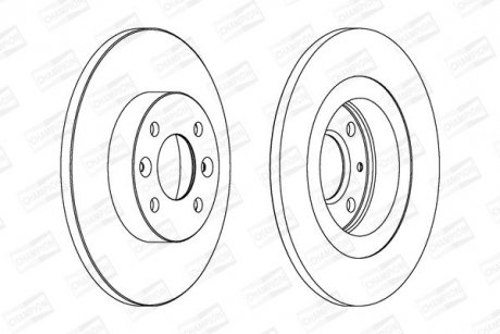 Гальмівний диск передній DACIA LOGAN, SANDERO/ RENAULT LOGAN, SANDERO, TWINGO/ SMART FORTWO CHAMPION 562293CH