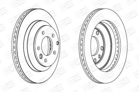 Диск тормозной задний (кратно 2шт.) AUDI Q7 (4LB) (06-16)/PORSCHE CAYENNE (92A) (10-) CHAMPION 562393CH