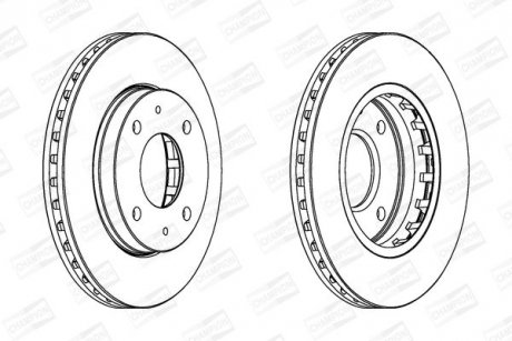 Диск тормозной передний (кратно 2шт.) HYUNDAI ELANTRA III (XD) 00-06, ELANTRA III Saloon (XD) 00-06 CHAMPION 562459CH