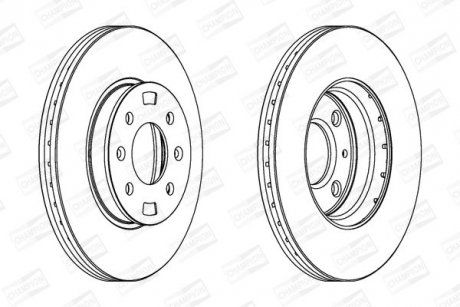 Гальмівний диск передній Hyundai Accent III, IV, i20 I / KIA Rio II, III CHAMPION 562554CH