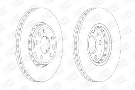 Гальмівний диск передній Renault Fluence, Grand Scenic, Laguna, Latitude, Megane CHAMPION 562595CH