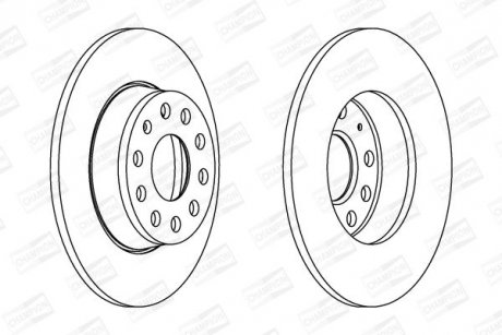 Гальмівний диск задній Audi A1, A3 / Seat Leon / Skoda Octavia / VW Caddy, Golf CHAMPION 562614CH