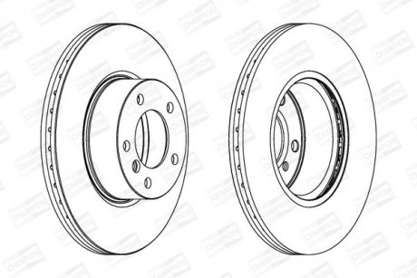 Диск тормозной передний (кратно 2шт.) BMW 3 (E90) 04-12, 3 (F30, F80) 11-18, 3 T CHAMPION 562618CH