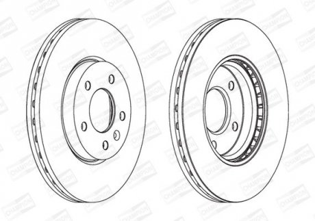 Диск гальмівний передній (кратно 2шт.) CHEVROLET CRUZE (J300) 09-/OPEL ASTRA J (P CHAMPION 562631CH