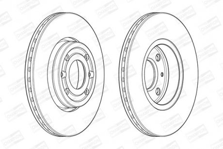 Гальмівний диск передній RENAULT CAPTUR,CLIO,DOKKER,KANGOO,LODGY,TWINGO,ZOE/MERCEDES-BENZ CITAN CHAMPION 562636CH