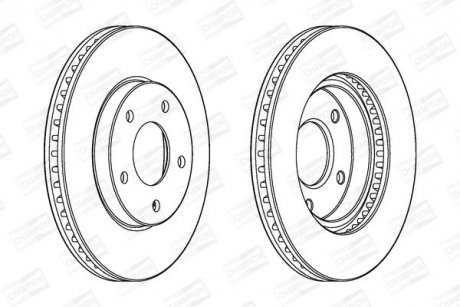 Гальмівний диск передній Dodge Caliber / Mitsubishi Galant, Lancer, Space Wagon CHAMPION 562820CH