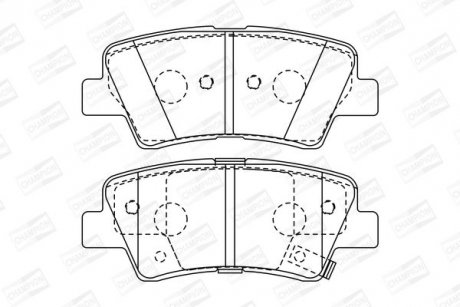 Гальмівні колодки задні Hyundai Accent IV, Elantra V, Solaris, Elantra, Sonata / Kia Rio, Soul / Ssa CHAMPION 572629CH