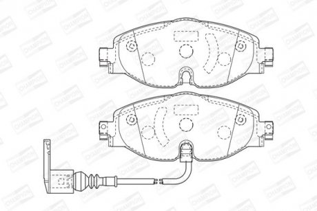 Гальмівні колодки передні Audi A3, Q2, Q3 / VW Golf VII, Caddy, Passat / Seat Leon / Skoda Octavia CHAMPION 573390CH (фото 1)