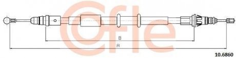 Трос ручного гальма зад. Л/П RENAULT MASTER III 10- COFLE 10.6860