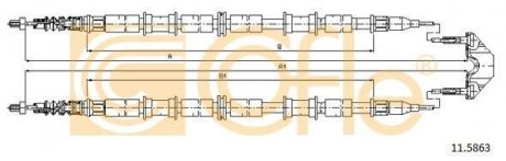 Трос ручника COFLE 11.5863