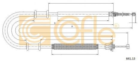 Трос ручного гальма лівий Fiat Doblo 1.2-1.9JTD 03.01- COFLE 641.13