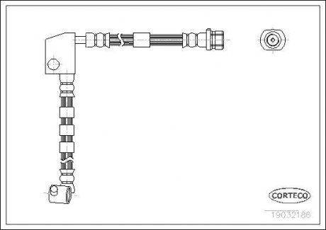 Тормозной шланг Nissan Primera 90-96 F L CORTECO 19032186