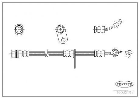 Тормозной шланг Toyota Carina Corolla 88-2001 F R CORTECO 19032197