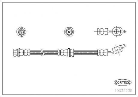 Тормозной шланг NISSAN Almera "FR "00-"11 CORTECO 19032238