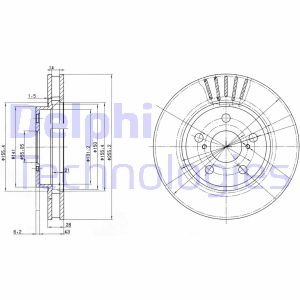 Диск тормозной TOYOTA Carina E "F D=255mm "92-97 Delphi BG3187