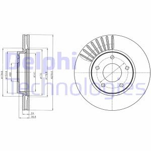 Диск тормозной NISSAN Juke/Pulsar "F D=280mm "10>> Delphi BG4282C