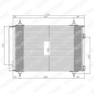 Конденсатор кондиционера CITROEN/PEUGEOT Berlingo/Jumper/308/Expert/Partner "1,4-2,0 "02>> Delphi TSP0225548