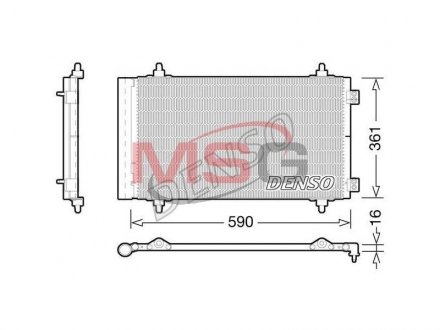 Конденсатор кондиціонера CITROEN/FIAT/PEUGEOT C8/Jumpy/Scudo/Ulysse/807/Expert "1,6-2,0D "06>> DENSO DCN21018