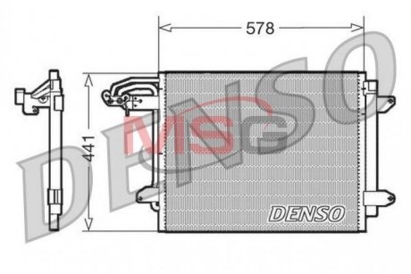 Радіатор кондиціонера VW CADDY III (2KB, 2KJ, 2CB, 2CJ) 04-15,CADDY III (2KA, 2KH, 2CA, 2CH) 04-15,TOURAN (1T3) 10-15 DENSO DCN32030