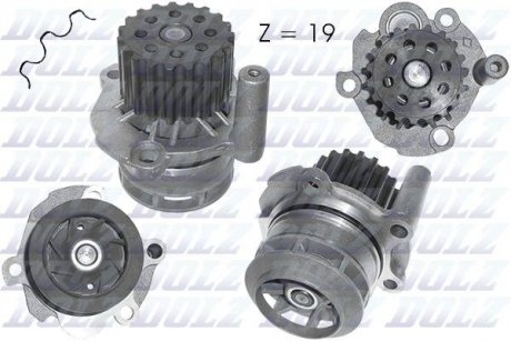 Водяний насос AUDI/MITSUBISHI/NISSAN/SEAT/SKODA/VW "1,9-2,0 D"99-10>> DOLZ A251